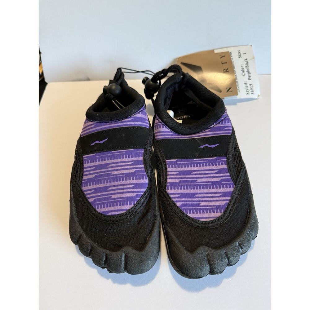 Norty Kids Water Shoes Aqua Beach Pool Swim Quick Dry Size 1 Purple